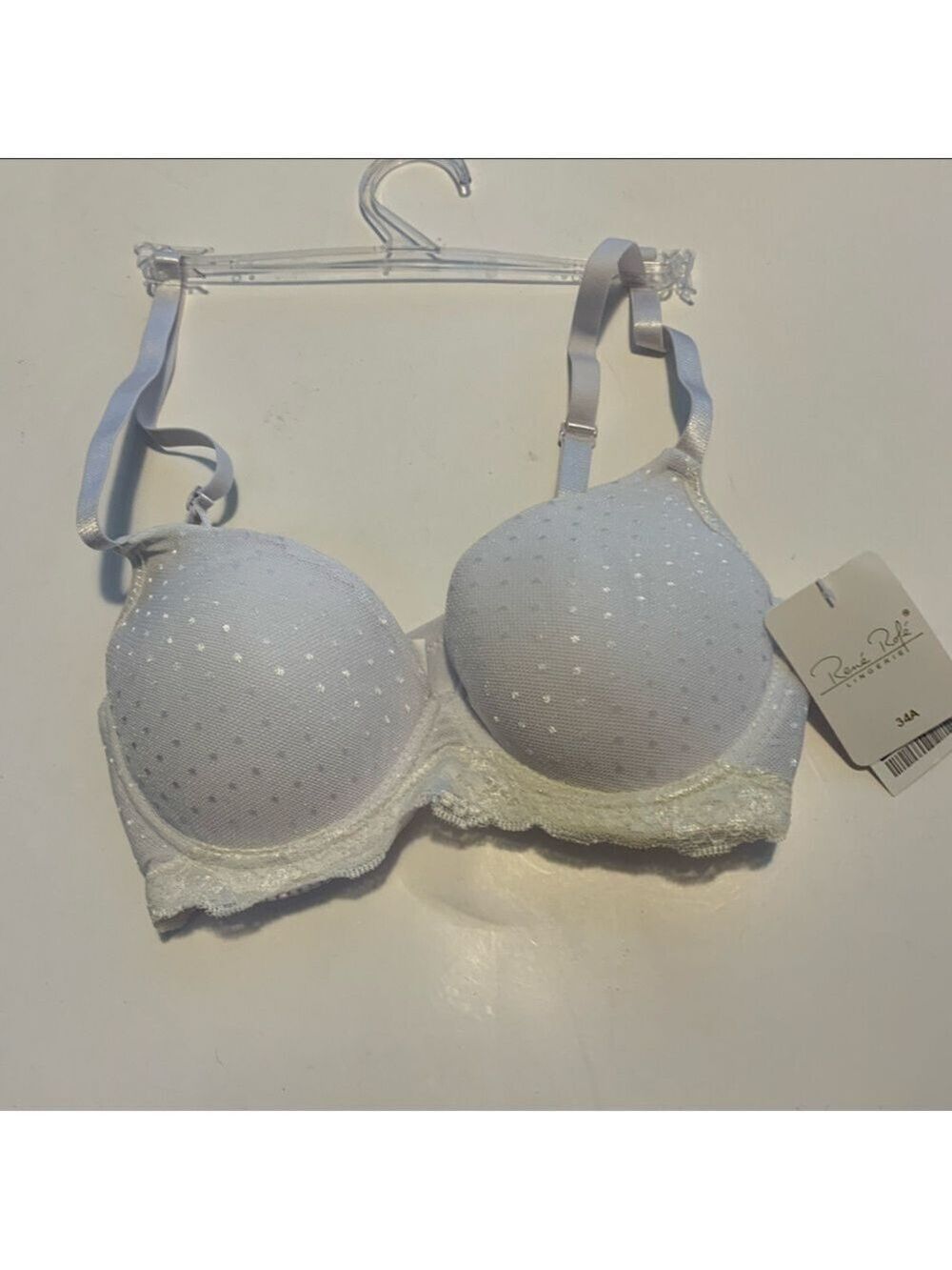 RENE ROFE White Lace T Shirt Bra Underwire